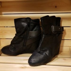 Aldo Black Wedge Booties